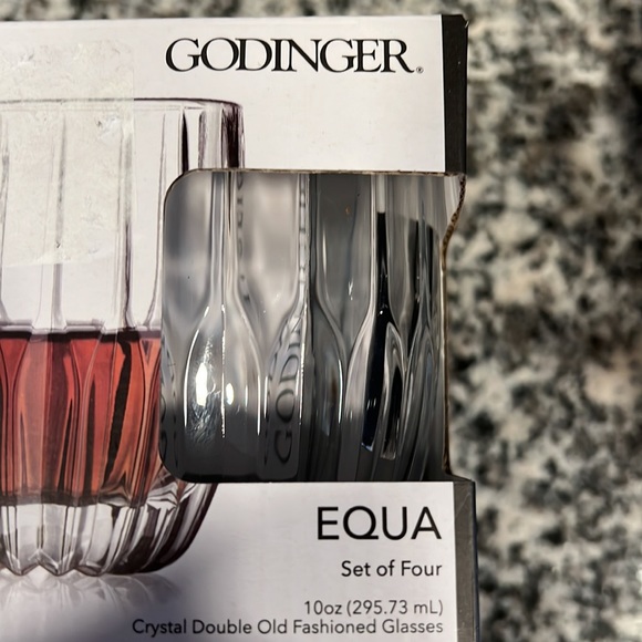 NIB Equa by Godinger set of 4 Crystal old fashion glasses! - Picture 2 of 5